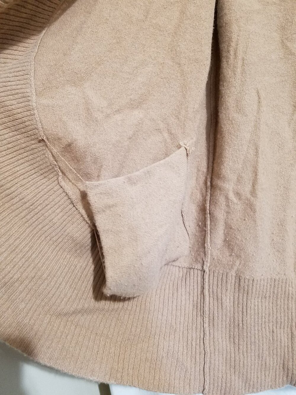 Quince 100% Cashmere Open Front Cardigan | Tan | Size Large - Picture 11 of 13